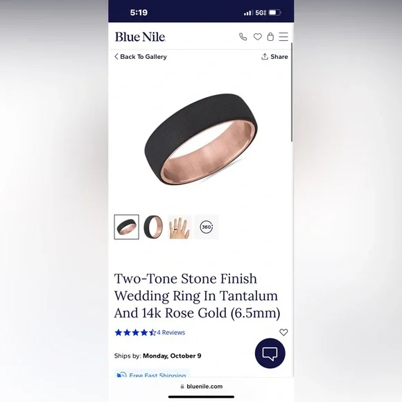 Blue Nile Accessories Blue Nile Mens Wedding Band Two Toned